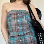Y2K Plaid Bustier Top — Indie Thrifted Style - Image 4