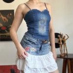 Blue Denim Corset Tank — Soft Grunge