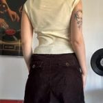 Jane Norman Cream Knit Top – Y2K Fitted Tee - Image 4