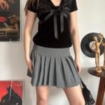 Velvet Bow Top – Y2K Fairy Goth - Image 4