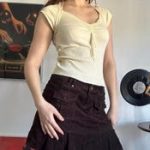 Jane Norman Cream Knit Top – Y2K Fitted Tee