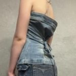 Y2K Denim Halter Top - 2000s Camisole - Image 2