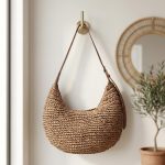 U-Shaped Woven Straw Crossbody Bag: Chic Paper Rope Dumpling Purse with Leather Strap Trendy Boho Beach Bag & Minimalist Summer Shoulder Bag - Image 6