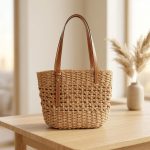 Chic Korean Style Straw Shoulder Bag- Trendy Minimalist Woven Handbag - Simple Texture Summer Tote for Women