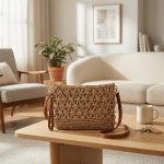 Hand-Woven Straw Shoulder Bag - Versatile Small Summer Beach Bag - Minimalist Boho Handbag & Practical Daily Satchel - Image 6