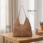 Large Capacity Woven Tote Bag - 2026 Summer Beach Vacation Straw Purse - Versatile Commuter Shoulder Bag - Chic Boho Handbag for Women - Image 2