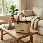 Chic Korean Style Straw Bucket Bag - Summer Woven Vegetable Basket Crossbody - Minimalist Boho Shoulder Bag - Trendy Seaside Vacation Purse - Image 4