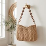 Hand-Woven Summer Beach Purse with Chain Strap - Simple Fashion Shoulder Bag - Trendy Boho Evening Bag - Image 4