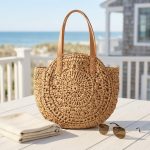 Handmade Straw Shoulder Bag - Hollow Woven Summer Beach Purse - Minimalist Boho Seaside Tote - Fashionable  Vacation Handbag for Women - Image 7
