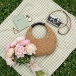 Handmade Rattan Straw Box Bag - Vintage-Style Woven Vanity Case - Aesthetic Small Square Hard Trunk Purse - Image 9