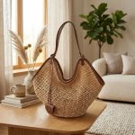 French Style Straw Tote Bag - Large Capacity Woven Summer Vacation Bag Elegant Shoulder Beach Tote - Chic Summer Purse
