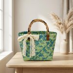Retro Imitation Bamboo Straw Bag - PVC Woven Beach Tote - Vintage Style Handheld Bag - Clear Texture Summer Handbag - Image 12