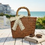 Retro Imitation Bamboo Straw Bag - PVC Woven Beach Tote - Vintage Style Handheld Bag - Clear Texture Summer Handbag - Image 14