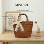 Retro Imitation Bamboo Straw Bag - PVC Woven Beach Tote - Vintage Style Handheld Bag - Clear Texture Summer Handbag - Image 2