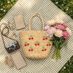 Hand Embroidered Straw Tote - Summer Wheat Woven Bag - Coconut Tree Beach Purse - Versatile Artisanal Handbag - Image 6