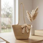 Silk Scarf Straw Tote Bag - Large Capacity Handwoven Shoulder Bag - Fresh & Sweet Vacation Handbag - Image 11