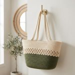 French Hollow Woven Tote - Large Capacity Cotton Summer Bag - New Seaside Holiday Beach Bag - Elegant Shoulder Tote - Image 4