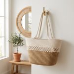 French Hollow Woven Tote - Large Capacity Cotton Summer Bag - New Seaside Holiday Beach Bag - Elegant Shoulder Tote - Image 3