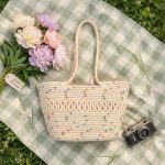 French Hollow Woven Tote - Large Capacity Cotton Summer Bag - New Seaside Holiday Beach Bag - Elegant Shoulder Tote - Image 9