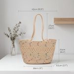 French Hollow Woven Tote - Large Capacity Cotton Summer Bag - New Seaside Holiday Beach Bag - Elegant Shoulder Tote - Image 2