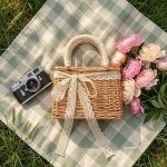 Japanese Small Square Rattan Bag - Hand-Woven Wicker Handbag - Retro Summer Square Straw Purse - Casual Beach Vacation Satchel - Image 8