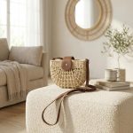 French Retro Semicircle Straw Bag - Cut-Out Saddle Crossbody - Small Fresh Woven Summer Purse - Versatile Semicircular Vacation Satchel - Image 6
