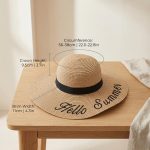 2026 Letter Embroidery Straw Set - Wide Brim Breathable Sun Hat & Large Capacity Tote - Personalized Beach Vacation Duo - Image 3