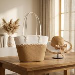 2026 Coordinated Straw Vacation Set - Wide Brim Breathable Sun Hat & Large Capacity Tote - All-Match Summer Travel Duo
