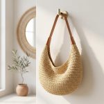 U-Shaped Woven Straw Crossbody Bag: Chic Paper Rope Dumpling Purse with Leather Strap Trendy Boho Beach Bag & Minimalist Summer Shoulder Bag - Image 4