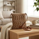 Adjustable Straw Crossbody Bag - Summer Beach Phone Purse - Minimalist Woven Shoulder Bag for Women - Trendy Travel Mini Bag & Boho Satchel