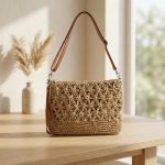 Hand-Woven Straw Shoulder Bag - Versatile Small Summer Beach Bag - Minimalist Boho Handbag & Practical Daily Satchel - Image 5