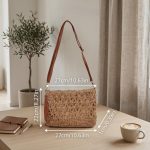 Hand-Woven Straw Shoulder Bag - Versatile Small Summer Beach Bag - Minimalist Boho Handbag & Practical Daily Satchel - Image 2