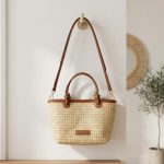 Chic Korean Style Straw Bucket Bag - Summer Woven Vegetable Basket Crossbody - Minimalist Boho Shoulder Bag - Trendy Seaside Vacation Purse - Image 2
