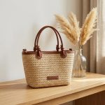 Chic Korean Style Straw Bucket Bag - Summer Woven Vegetable Basket Crossbody - Minimalist Boho Shoulder Bag - Trendy Seaside Vacation Purse