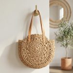 Handmade Straw Shoulder Bag - Hollow Woven Summer Beach Purse - Minimalist Boho Seaside Tote - Fashionable  Vacation Handbag for Women - Image 4