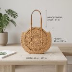 Handmade Straw Shoulder Bag - Hollow Woven Summer Beach Purse - Minimalist Boho Seaside Tote - Fashionable  Vacation Handbag for Women - Image 2