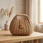 Japanese Style Minimalist Shell Crossbody Bag - Autumn Flap Straw Handbag - High-End Artisan Woven Purse - Casual Vacation Shoulder Bag - Image 4