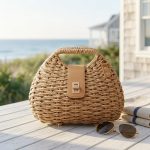 Japanese Style Minimalist Shell Crossbody Bag - Autumn Flap Straw Handbag - High-End Artisan Woven Purse - Casual Vacation Shoulder Bag - Image 6