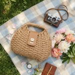 Japanese Style Minimalist Shell Crossbody Bag - Autumn Flap Straw Handbag - High-End Artisan Woven Purse - Casual Vacation Shoulder Bag - Image 7