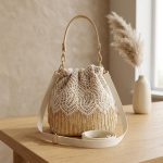 Fairy Style Straw Bucket Bag - 2026 New Summer Rattan Beach Satchel - Fresh Vacation Crossbody Purse - Handmade Small Woven Fairycore Bag