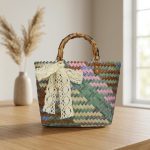 Retro Imitation Bamboo Straw Bag - PVC Woven Beach Tote - Vintage Style Handheld Bag - Clear Texture Summer Handbag - Image 11