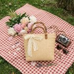 Retro Imitation Bamboo Straw Bag - PVC Woven Beach Tote - Vintage Style Handheld Bag - Clear Texture Summer Handbag - Image 15