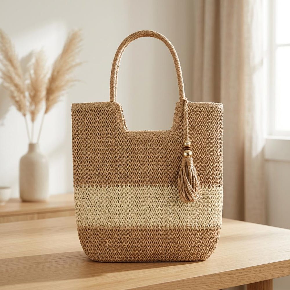 High-End Straw Tote - Large Capacity Handwoven Beach Bag - Personalized Luxury Shoulder Bag - Artisanal Summer Vacation Carryall