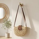 French Retro Semicircle Straw Bag - Cut-Out Saddle Crossbody - Small Fresh Woven Summer Purse - Versatile Semicircular Vacation Satchel - Image 4