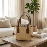 New Contrast Woven Food Basket - Casual Vacation Shoulder Bag - Trendy Contrast Crossbody Purse - Image 7