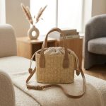 New Contrast Woven Food Basket - Casual Vacation Shoulder Bag - Trendy Contrast Crossbody Purse - Image 8