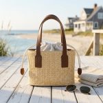 New Contrast Woven Food Basket - Casual Vacation Shoulder Bag - Trendy Contrast Crossbody Purse - Image 12