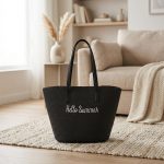 2026 Letter Embroidery Straw Set - Wide Brim Breathable Sun Hat & Large Capacity Tote - Personalized Beach Vacation Duo - Image 6