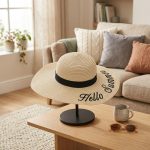 2026 Letter Embroidery Straw Set - Wide Brim Breathable Sun Hat & Large Capacity Tote - Personalized Beach Vacation Duo - Image 9