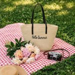 2026 Letter Embroidery Straw Set - Wide Brim Breathable Sun Hat & Large Capacity Tote - Personalized Beach Vacation Duo - Image 15